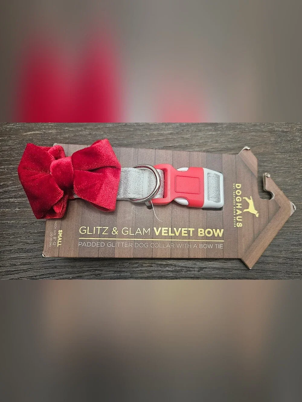 DOGHAUS Glitz & Glam Velvet Bow Dog Collar – Small – NWT